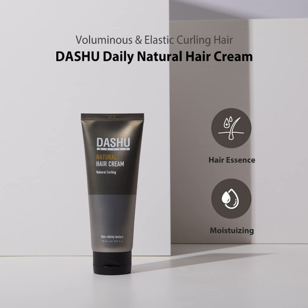 DASHU Daily Natural Hair Cream 5.07oz  Hair styling cream Curl Defining Cream Hair essence Volumizing Free of frizzy hair Hair treatment No harmful ingredients Natural hair styling Anti Frizz Styling Cream