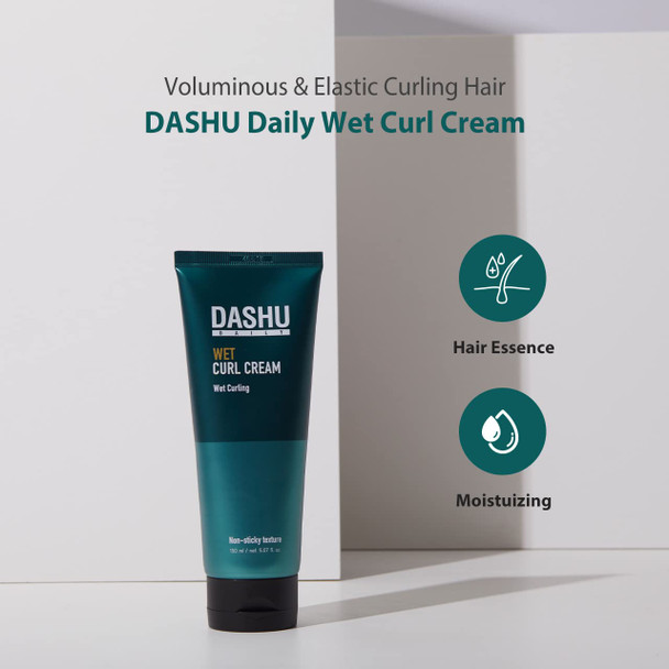 DASHU Daily Wet Curl Cream 5.07oz  Hair styling cream Wet hair style Hair essence Volumizing Free of frizzy hair Hair treatment Natural hair styling Anti Frizz Styling Cream
