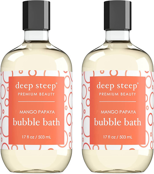 Deep Steep Bubble Bath Mango Papaya 17 Ounce Pack of 2