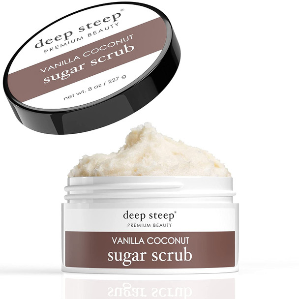 Deep Steep Sugar Scrub 8 Ounce Vanilla Coconut