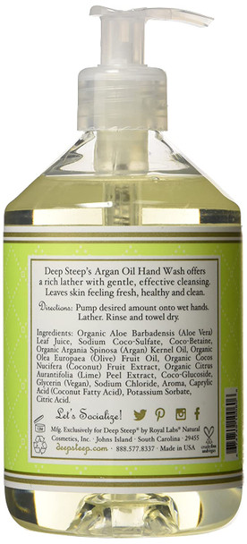 Deep Steep Argan Oil Liquid Hand Wash Coconut Lime 17.6 Fluid Ounce