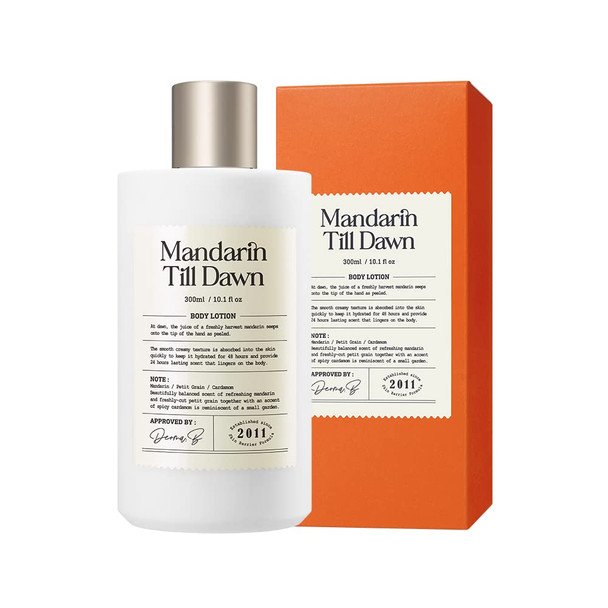 Derma B Narrative Body Lotion Mandarin Till Dawn  Daily Moisturizing Perfumed Body Milk LongLasting Scent  Moisture NonSticky Creamy Lotion Aroma  Healing for Skin Kbeauty 300ml 10.1 Fl Oz