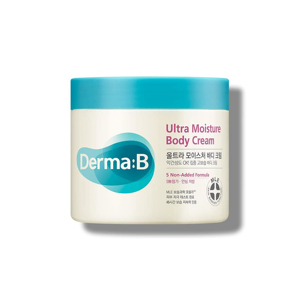 Derma B Ultra Moisture Body Cream with Olive Oil and Allantoin 48 Hour Lasting Skin Moisturization 14.54 Fl Oz 430ml