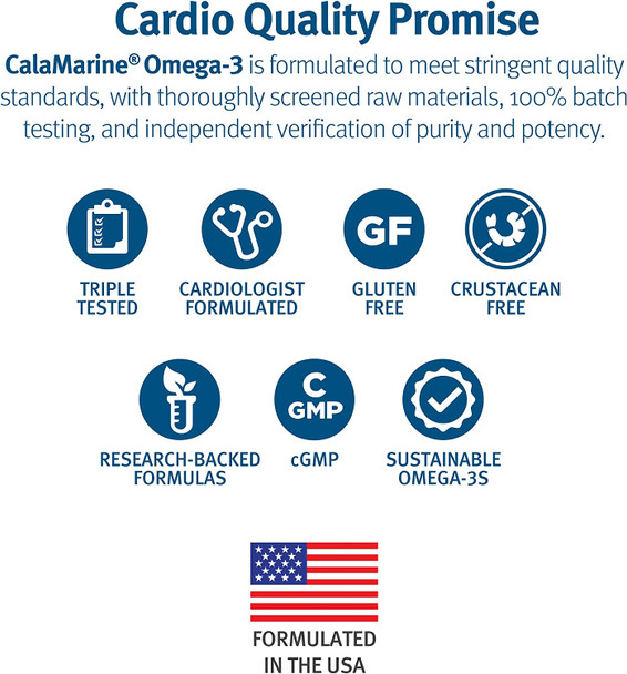 Dr. Sinatra Clinical Grade CalaMarine Omega3 Supplement with DHA and EPA for Brain Heart and Eye Health 60 softgels