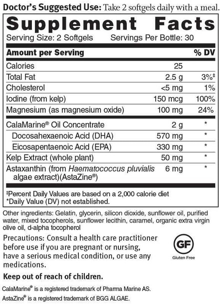 Dr. Sinatras Omega VitaliSEA Features a Potent Blend of DeepSea Nutrients for HeadtoToe Vitality Including Astaxanthin Japanese Kelp Seaweed Magnesium Iodine and Omega3s.