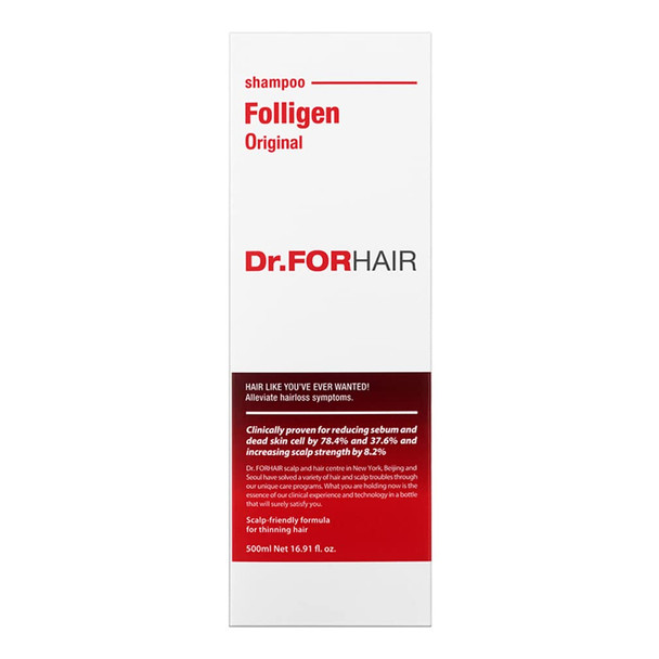 Dr.FORHAIR Folligen Original AntiThinning Biotin Shampoo 16.9 oz Hair Regrowth  Thickening Anti Hair Loss  Thinning Increase Growth Volume Strength Treatment Root Enhancer No Parabens Silicone Sulfates