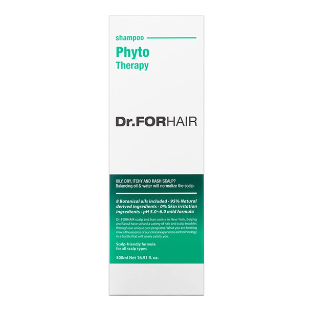 Dr.FORHAIR Phyto Therapy Shampoo 16.9 fl oz 500 ml for Sensitive Scalp pH Balanced Calming Soothing Hair Care Add Volume and Shine Treatment Paraben Silicone Sulfates