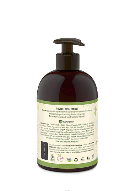 ecoLove Organic Vegan Cucumber Spinach Parsley Moisturizing Body Wash and Hand Soap Bundle