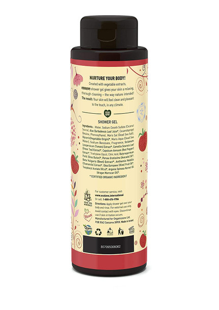 ecoLove  Natural Moisturizing Body Wash for Dry Skin  Organic Tomato and Beetroot  No SLS or Parabens  Vegan and CrueltyFree Shower Gel 17.6 oz