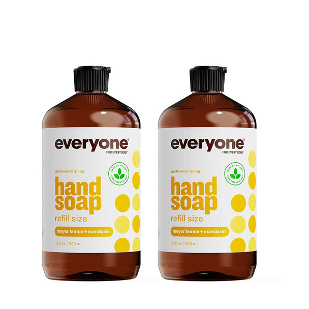 Everyone Liquid Hand Soap Refill 32 Ounce Pack of 2 Meyer Lemon and Mandarin