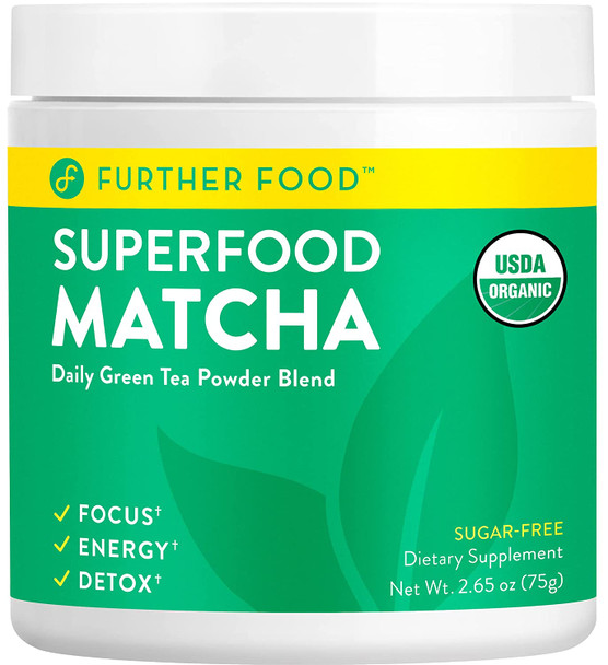 Further Food Superfood Blends Bundle  Superfood Turmeric Golden Milk Powder and Superfood Matcha Organic Green Tea Matcha Powder