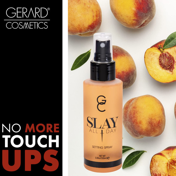 Gerard Cosmetics Slay All Day Makeup Setting Spray  Peach Scented  Matte Finish with Oil Control  Cruelty  Long Lasting Finishing Spray 3.38oz 100ml