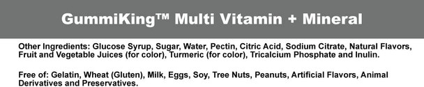 Gummi King Multivitamin and Mineral Supplement Strawberry/Lemon/Orange/Grape/Cherry/Grapefruit 60 Count