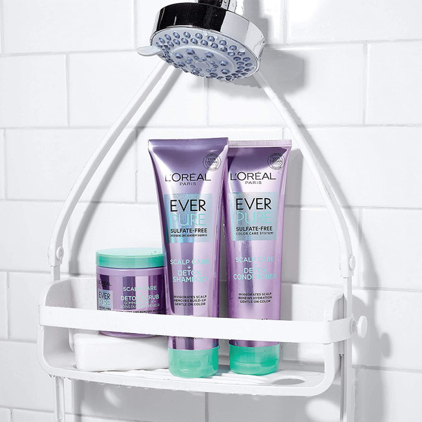 L'Oreal Paris EverPure Scalp Care + Detox Sulfate Free Shampoo for Color-Treated Hair, Anti-Dandruff, Invigorates Scalp and Removes excess build-up, Menthol and Neem Leaf Extract, 8.5 Ounce L'Oreal Paris EverPure Scalp Care + Detox Sulfate Free Shampoo for Color-Treated Hair, Anti-Dandruff, Invigorates Scalp and Removes excess build-up, Menthol and Neem Leaf Extract, 8.5 Ounce