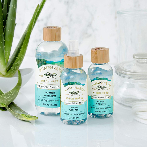 Humphreys Nourish Witch Hazel  Aloe Alcohol Toner Clear 8 Oz  Pack of 1