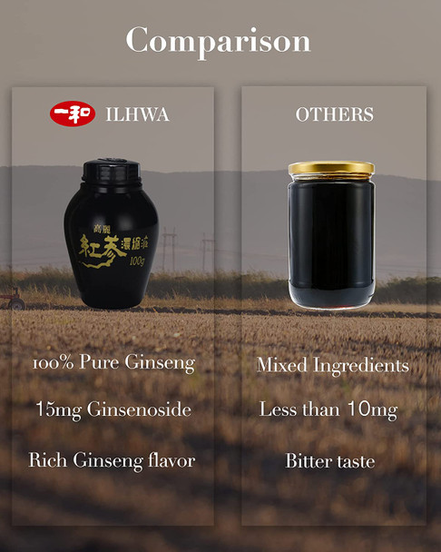 Ilhwa Pure Concentrated Ginseng Extract Tea 1.76oz 50g  Authentic 50000mg Korean Panax Ginseng Root  with Ginsenosides to Support Energy Strength Focus