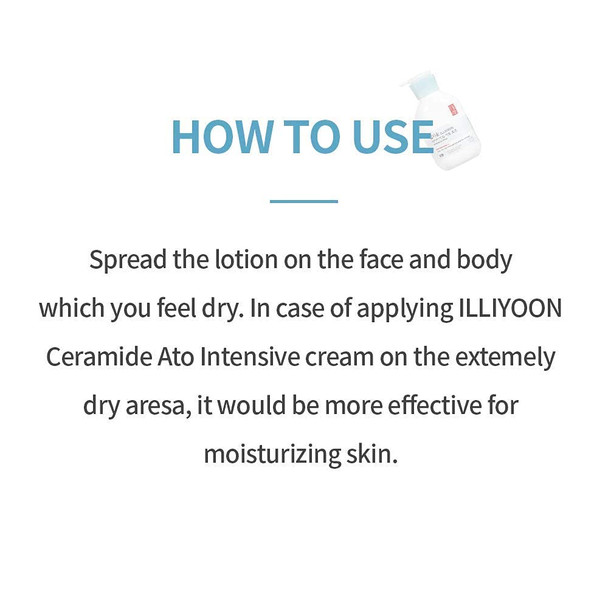 ILLIYOON Ceramide Ato Lotion 528ml17.85oz  Daily Moisturizing Lotion for All Skin Types  Deep Moisturizing and Soothing Effect  Korean Skin Care