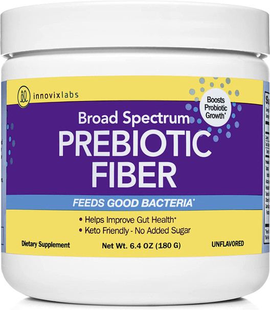 InnovixLabs Prebiotic Fiber  for Gut Health and Digestive Regularity. Prebiotic Fiber Powder Helps Boost Probiotics. Vegan Gluten/SoyFree. No Added Sugar. Prebiotic Powder Supplement 30Day Supply