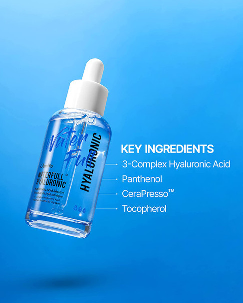 JUMISO Waterfull Hyaluronic Acid Serum 1.69 fl.oz / 50ml  Face Moisturizer Facial Hydrating Serum for All Skin Types Moisture Booster for Dry Skin  Vegan FragranceFree