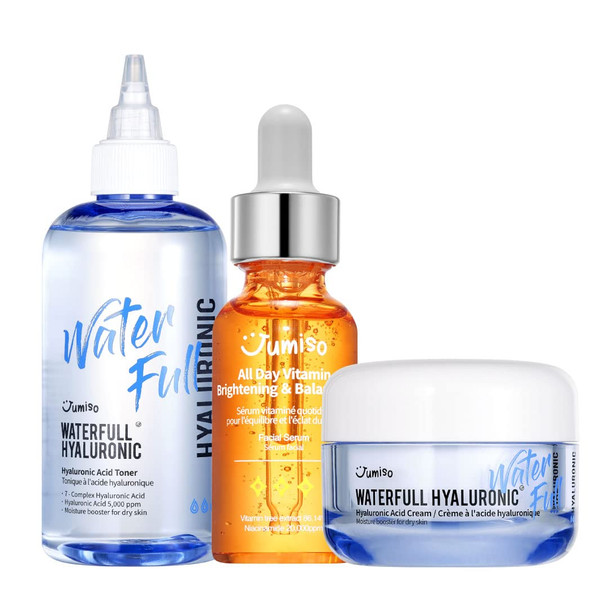 Jumiso All Day Vitamin Serum  Waterfull Hyaluronic Acid Cream  Waterfull Hyaluronic Acid Toner