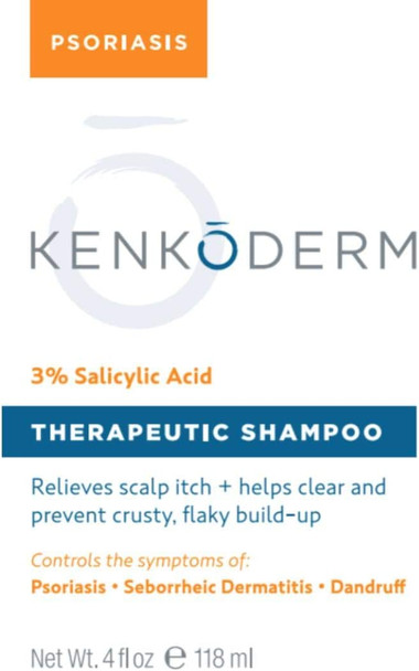 Kenkoderm Psoriasis Therapeutic Shampoo with 3 Salicylic Acid  4 oz  1 Bottle  Dermatologist Developed  Fragrance  Color Free