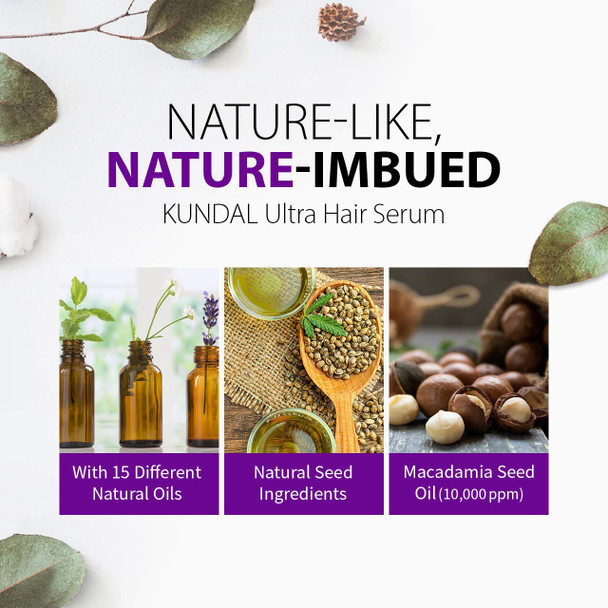 KUNDAL MACADAMIA Damaged Care Hair Serum 3.38 ounce/100ml Fuzzy Navel