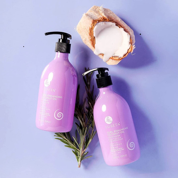 Luseta Curl Enhancing Coconut Oil Shampoo  Conditioner Set  Hair Oil Smooth  Moisturize Deep Conditioning Treatment for Wave Hair