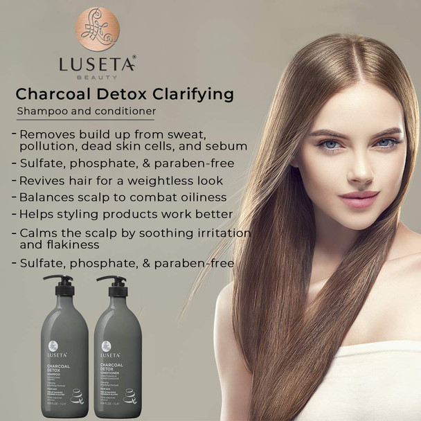 Luseta Charcoal Detox Shampoo for Clarifying Detoxifies and Volumizing 33.8oz
