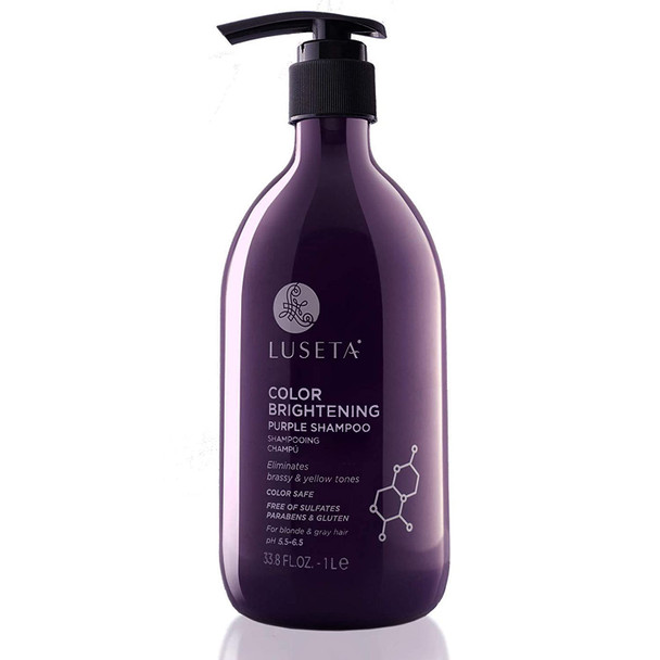 Luseta Purple Shampoo for Blonde Hair 33.8oz Women Hair Shampoo for Grey Hair and Color Treated Hair Best Purple Shampoo for Curly and Damaged Hair Sulfate  Paraben Free