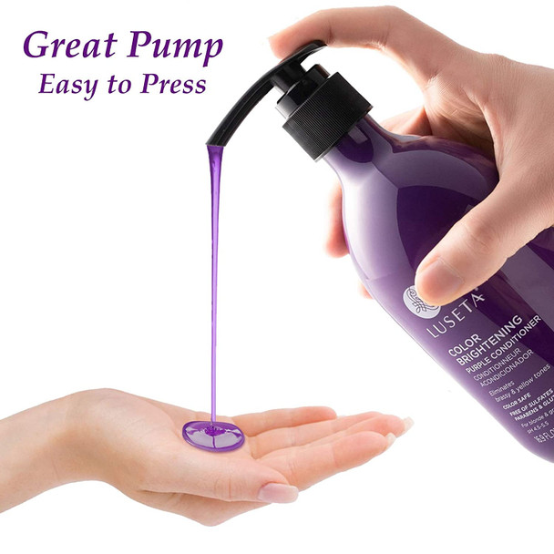 Luseta Purple Shampoo for Blonde Hair 33.8oz Women Hair Shampoo for Grey Hair and Color Treated Hair Best Purple Shampoo for Curly and Damaged Hair Sulfate  Paraben Free