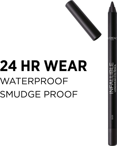 L'Oreal Paris Cosmetics Infallible Pro-Last Waterproof Pencil Eyeliner, Black, 0.042 Ounce,1 Count