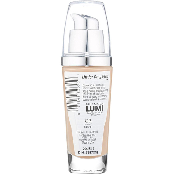 L'Oreal Paris True Match Lumi Healthy Luminous Makeup, C3 Creamy Natural, 1 fl; oz.