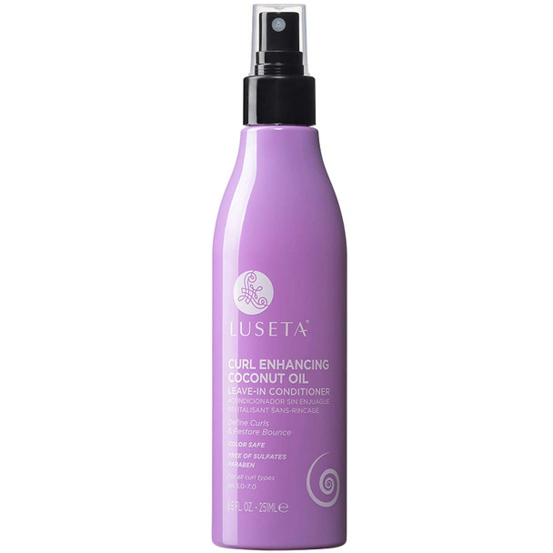 Luseta Leave in Conditioner for Curly with Coconut Oil Promotes Shining Bouncy Frizzfree  Sulfate Free Paraben Free 8.5Fl Oz