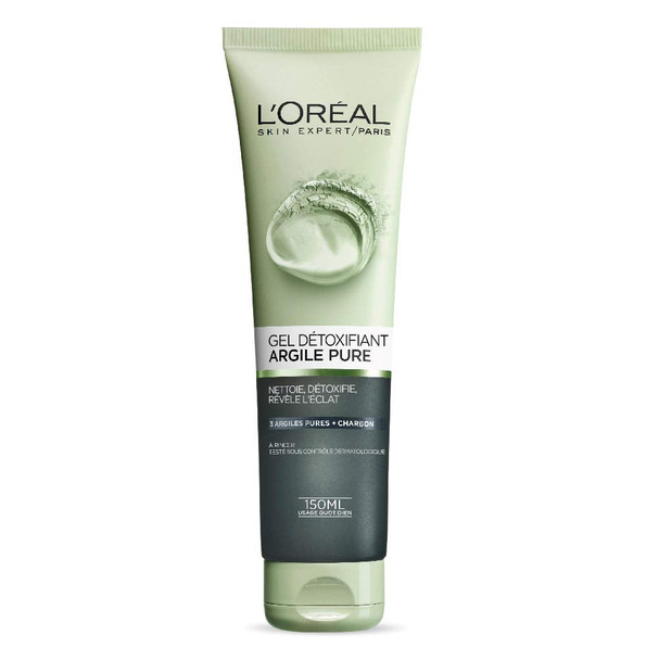 L'Oreal Paris Skincare Pure-Clay Facial Cleanser with Charcoal for Dull and Tired Skin to Detox and Brighten, Face Wash for All Skin Types, 4.4 fl; oz.