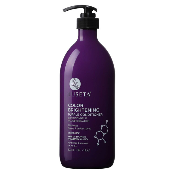 Luseta Color Brightening Purple Conditioner for Blonde and Gray Hair Infused with Cocos Nucifera Oil to Help Nourish Moisturize and Condition hair Sulfate Free Paraben Free 33.8oz