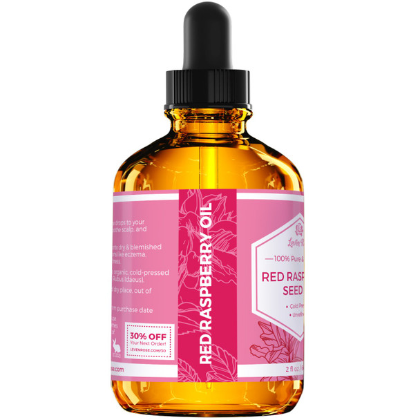 Leven Rose Red Raspberry Seed Oil 100 Natural for Face Hands Scars and Breakouts 2 oz