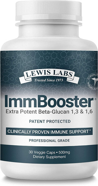Beta Glucan Supplement 13  16  Lewis Labs ImmBooster  Professional Grade Potent 500mg Glucan 500 Enhances  Optimizes Immune System Function to Maintains Natural Killer Cell Activity  30 Count