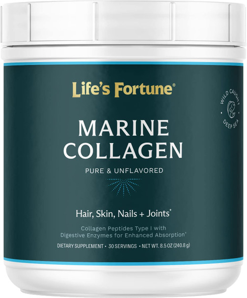 Lewis Labs Premium Marine Collagen Peptides Types 1  3  Wild Caught Hydrolyzed Fish Collagen for Maximum Absorption  Benefits  Keto Amino Acid Protein Powder for Hair Nail Skin Joint Health