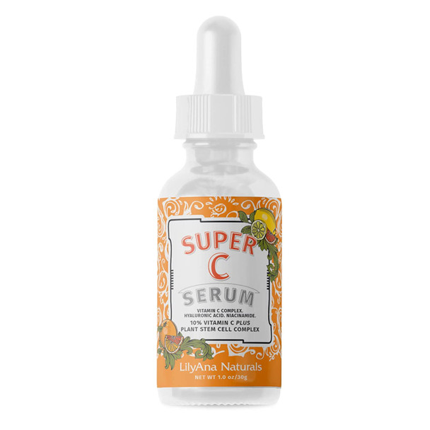 LilyAna Naturals Super C Serum  Face Serum  AntiAging Vitamin C Serum for Face with Hyaluronic Acid Niacinamide and Plant Stem Cell Complex  1oz