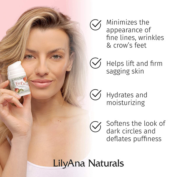 LilyAna Naturals Eye Cream 1.7 Oz and Vitamin C Eye Cream 1 Oz Bundle  AntiAging Vitamin C for your Eye and Eye Cream for Dark Circles and Puffiness Under Eye Cream Reduce Fine Lines and Wrinkles