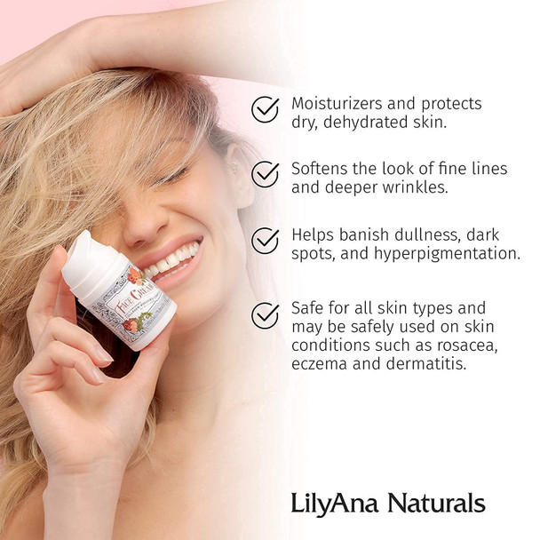 LilyAna Naturals Vitamin C Serum 1 oz and Face Cream Moisturizer 1.7 oz Bundle  Face Serum Reduces Age Spots and Sun Damage and AntiAging Wrinkle Cream for Face Helps With Dry Skin and Dark Spot