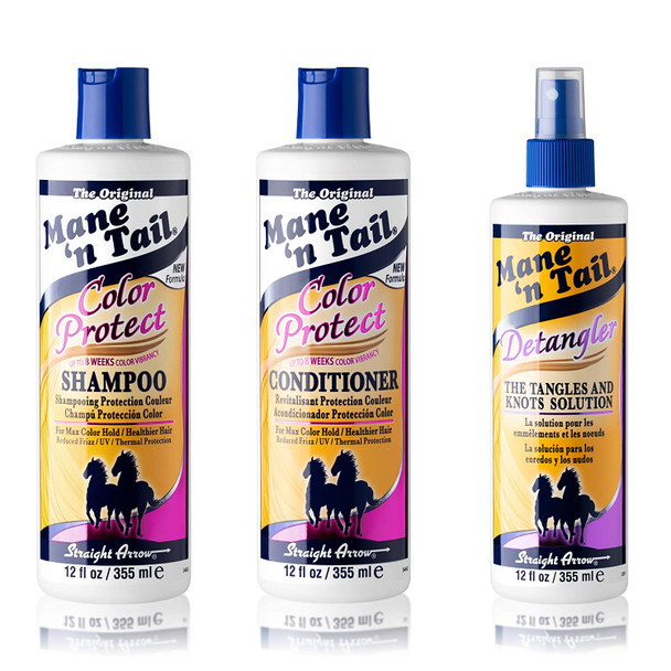 Mane n Tail Original Color Protect Shampoo  Conditioner 12 Ounce Each with 12 Ounce Detangler Spray