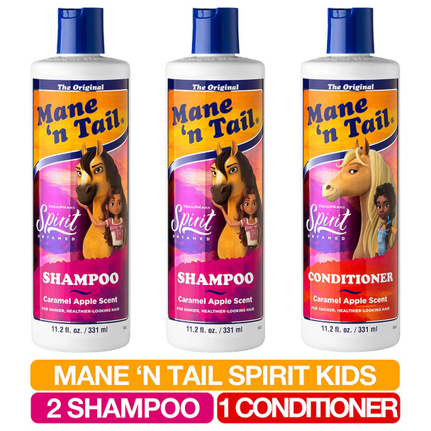 Mane n Tail Spirit Untamed 11.02oz Caramel Apple Scented Everyday Gentle Shampoo  Conditioner Coconut Oil Formula 2 Shampoo 1Conditioner 11.02oz