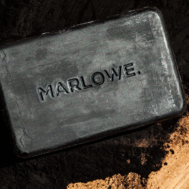 MARLOWE. Charcoal Face  Body Soap Bar No. 106 7oz  Best Cleansing  Detoxifying Bar for Men  Includes Natural Extracts Shea Butter  Willow Bark  Amazing Scent