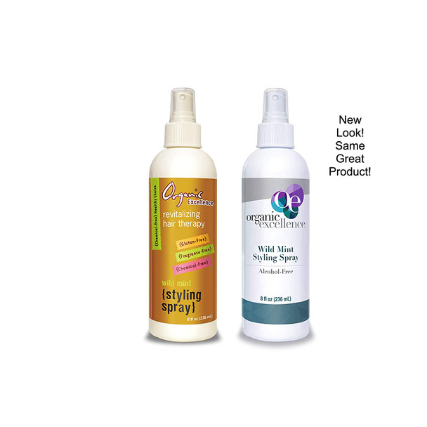 Organic Excellence Wild Mint Hair Styling Spray  8 oz. Bottle  Revitalizing Hair Therapy For All Hair Types Alcohol