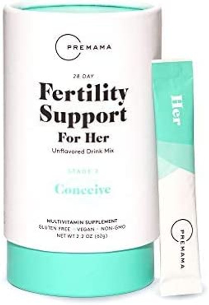 PREMAMA Fertility Supplement Drink for Women Myo Inositol  Folate for Fertility Vitamin B12 to Aid Conception 28 Servings