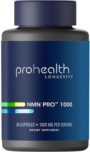 ProHealth Longevity NMN Pro 1000 Enhanced Absorption  Uthever Brand  Stabilized UltraPure Pharmaceutical Grade NMN to Boost NAD 60 Capsules 1000 mg per 2 Capsule Serving