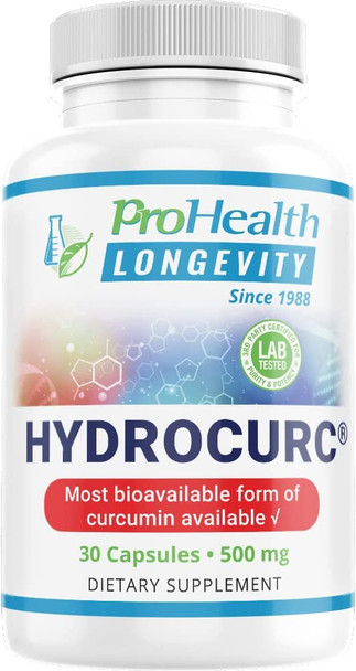 HydroCurc 500 mg 30 Veggie Capsules by ProHealth Longevity