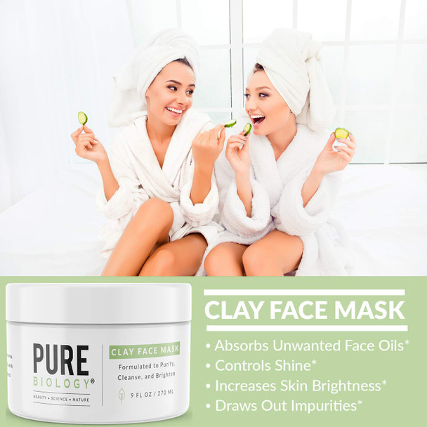 Premium Facial Cleanser and Clay Mask  Foaming Face Wash for Oily Skin Care with Sage Rosemary and Lemon Essential Oil  Hydrating Bentonite Clay Mask for Face Care with Vitamins A B C and E