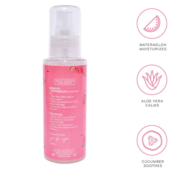 purlisse Watermelon Energizing Facial Mist Spray  Fresh  Light Hydrating Face Spray for All Skin Types